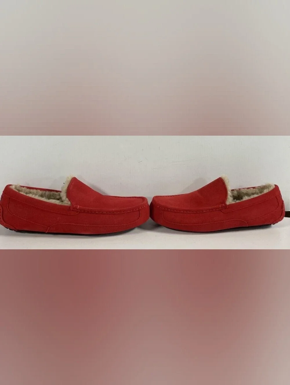 UGG Men's Ascot Moccasin Suede 'Samba Red' Slip Ons Size 11 NWOT
